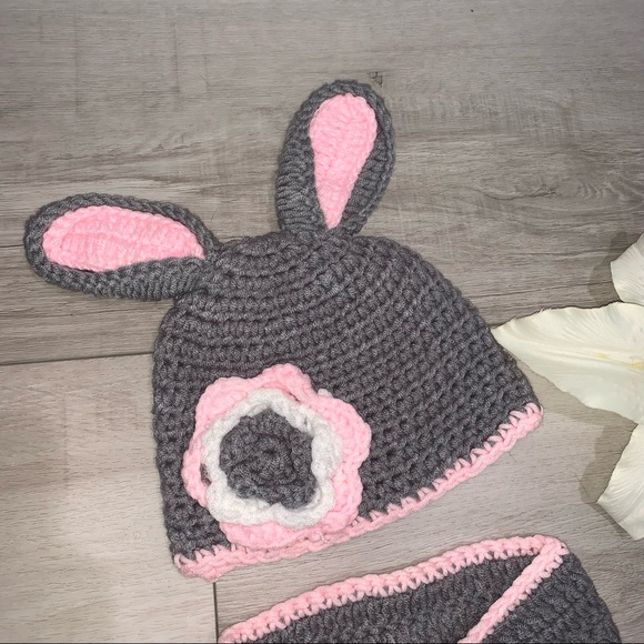 Baby outfit Cute Knit Bunny for newborn baby photography Props - Picture 4 of 10